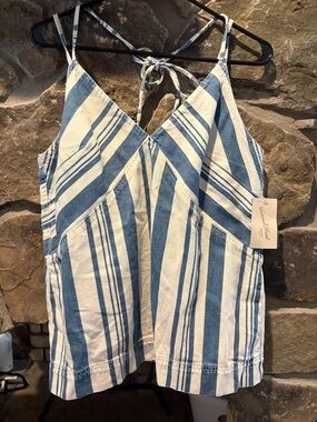 Universal Thread Blue and White Striped Tie-Back Cami